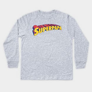 Superpapa greatest dad daddy hero Kids Long Sleeve T-Shirt